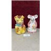 Image 1 : Two Vintage Ceramic Figural Cookie Jars, Yellow Pig and Mouse