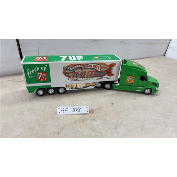 7UP Collectible Scale Model Semi-Truck with Volvo VNL Cab and "Fresh Up" Advertising Trailer