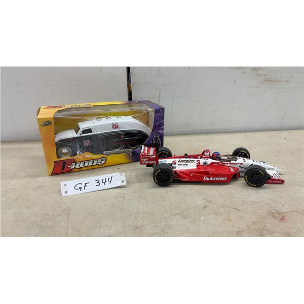 Jada Toys D-Rods '39 Dodge Airflow Tanker and Budweiser #3 Indy Car Die-Cast Models,11 x 4 1/4 x 2"