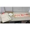 Image 1 : Vintage Maple Leaf Anti-Freeze Chart, 32 x 14", Alco-Meter Banner 12 x 36" and Letter