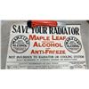 Image 5 : Vintage Maple Leaf Anti-Freeze Chart, 32 x 14", Alco-Meter Banner 12 x 36" and Letter