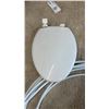 Image 8 : Moen Ceramic Toilet Tank Lid with Dual-Flush Button, Flush Valve, Water Lines 1/2" Multiple Pieces