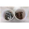 Image 2 : Vintage Wooden Coca-Cola Crate with Assorted Screws, Bolts, Nails, Hooks, Roof Jacks, Tire Iron