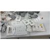 Image 7 : Assortment of Electrical Switches, Outlets, Wall Plates, Junction Boxes, Honeywell Thermostat
