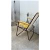 Image 2 : Vintage 1960s-70s Folding Lawn Chair with Tubular Steel Frame and Floral Fabric