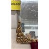 Image 2 : Ornate Rectangular Wall Mirror with Curved Edges and Gold Scrollwork Corner Accents, 25 x 37"