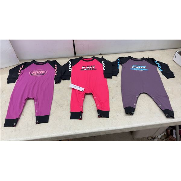 Brand New FXR Racing Infant Onesies, Size 6-12 Months, Lot of 3