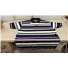 Image 1 : New Avirex Men's 5XB Striped Polo Shirt, Black/White/Purple/Gray, 100% Cotton