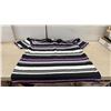 Image 4 : New Avirex Men's 5XB Striped Polo Shirt, Black/White/Purple/Gray, 100% Cotton