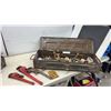Image 1 : Vintage FNH Military Metal Storage Trunk, 6 x 33 x 10" with Pipe Wrenches, Ridgid Dies, Hardware