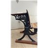 Image 5 : Vintage a. H. Andrews & Co. Oak Wooden Child's School Desk With Folding Seat, Cast Iron Frame