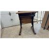 Image 8 : Vintage a. H. Andrews & Co. Oak Wooden Child's School Desk With Folding Seat, Cast Iron Frame