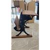 Image 9 : Vintage a. H. Andrews & Co. Oak Wooden Child's School Desk With Folding Seat, Cast Iron Frame