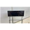 Image 3 : Black Metal Two-Tier Magazine and Brochure Display Stand With Sign Holder, 9 3/4 x 19"