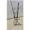 Image 6 : Black Metal Two-Tier Magazine and Brochure Display Stand With Sign Holder, 9 3/4 x 19"