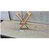 Image 2 : Wooden X-Frame Folding Magazine Rack with Metal Cross Rods