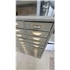 Image 3 : Vintage 36x Multi-Drawer Metal Parts /Index Cabinet with Brass Label Holders Metal Drawers Wood