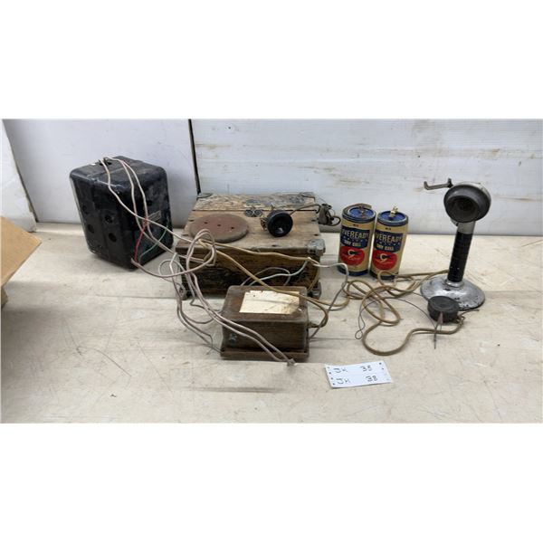 Vintage Eveready Ignitor Dry Cell Batteries, Candlestick Telephone, & More