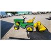 Image 1 : John Deere 112 Garden Tractor With Rear-Mounted Rototiller, Mower Deck. Vintage 70s New Battery Runn