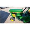 Image 3 : John Deere 112 Garden Tractor With Rear-Mounted Rototiller, Mower Deck. Vintage 70s New Battery Runn