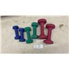 Image 2 : Set of Six Neoprene-Coated Dumbbells, Pair of 3 Pound, Pair of 5 Pound, and Pair of 8 Pound