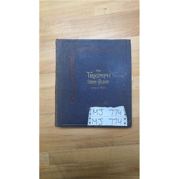 The Triumph Stamp Album with 10 Maps Containing Early 20th Century World Postage Stamps