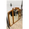 Image 2 : Three-Panel Wood-Framed Mirror & Two Black Metal Support Rails 55 x 45