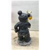 Image 3 : Pink Metal Flamingo Garden Planter, 28" Tall and Polyresin Black Bear "Welcome" Statue