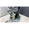 Image 4 : Pink Metal Flamingo Garden Planter, 28" Tall and Polyresin Black Bear "Welcome" Statue