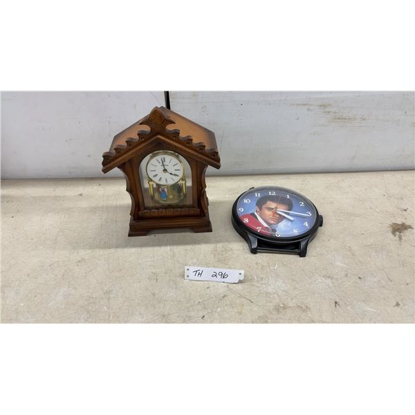 St. Gallen Wooden Mantel Clock with Animated Figures and Elvis Presley Quartz Wall Clock