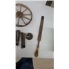 Image 3 : Vintage Wooden Wagon Wheel with 10 Spokes and Metal Hub Railway Spikes Lantern Cool Hanging Planter