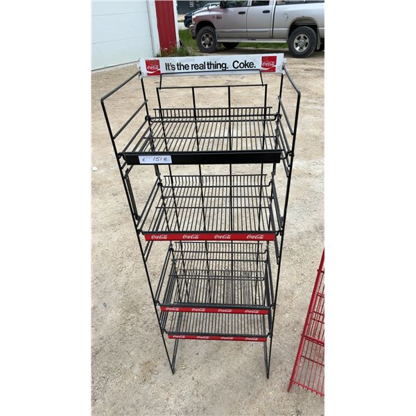 Black Wire Rack Coca-Cola "It's the Real Thing. Coke." 55 x 19 x 15