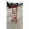 Image 1 : Red Metal Wire Display Rack with 4 Tiers & Top Basket, 15 x 16 x 55"