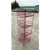Image 2 : Red Metal Wire Display Rack with 4 Tiers & Top Basket, 15 x 16 x 55"