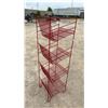 Image 3 : Red Metal Wire Display Rack with 4 Tiers & Top Basket, 15 x 16 x 55"