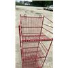 Image 4 : Red Metal Wire Display Rack with 4 Tiers & Top Basket, 15 x 16 x 55"
