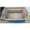 Image 3 : Rubbermaid Roughneck Storage Boxes: (2) Tan 32 x 20.2 x 17.5" & (2) Green Storage Boxes