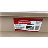 Image 4 : Rubbermaid Roughneck Storage Boxes: (2) Tan 32 x 20.2 x 17.5" & (2) Green Storage Boxes