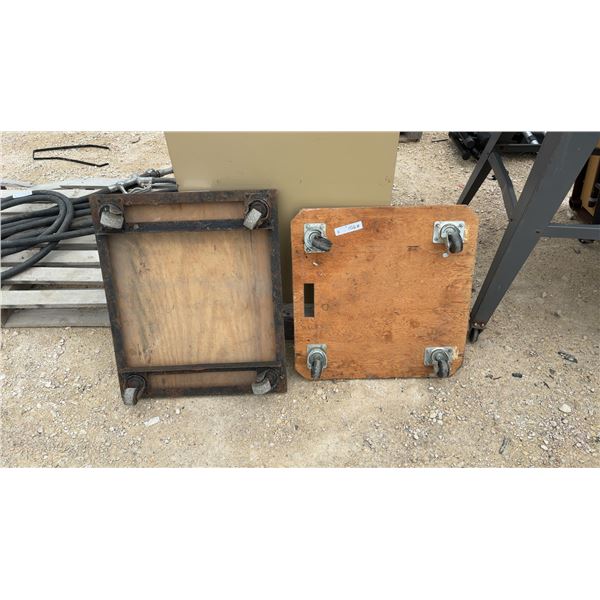 Two Wood & Metal Dollies with Casters