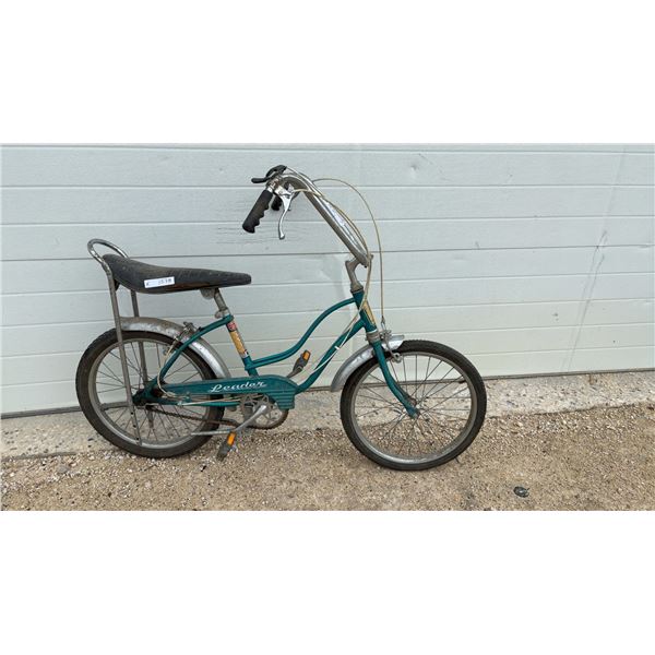 Leader 3-Speed Bicycle with Banana Seat, Sissy Bar, & Fenders