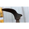 Image 3 : Vintage Cast Iron Cobbler's Anvil & Stand, Cast Wheel, & Green Metal Bar