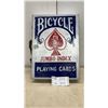 Image 1 : Vintage Bicycle Jumbo Index Playing Cards Metal Carrying Case with Leather Handle, 17 x 12 x 3"