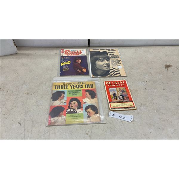 Vintage Magazines Including David Cassidy, Davy Jones, Dionne Quintuplets and De Laval Year Book