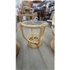 Image 10 : Vintage Rattan Living Room Set with 2 Swivel Rocking Armchairs, Glass-Top Table, and More