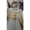 Image 5 : Vintage Rattan Living Room Set with 2 Swivel Rocking Armchairs, Glass-Top Table, and More