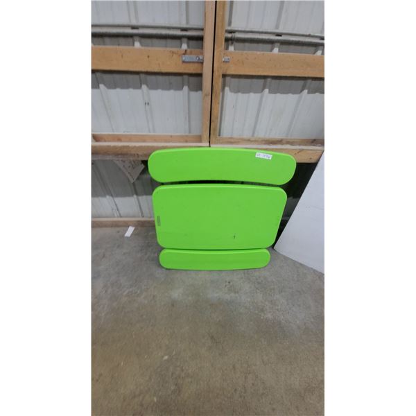Lifetime Children's Folding Picnic Table with Integrated Benches, Green Plastic Top