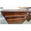 Image 5 : Mid-Century Modern Wooden Tallboy Dresser With Five Drawers and Tapered Legs 44.6 x 18 x 38" Walnut
