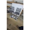 Image 1 : Pair of Modern Adjustable Height Swivel Bar Stools with Grey Mesh Seats and Chrome Bases