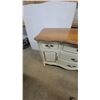 Image 5 : French Provincial Style Dresser with Serpentine Wood Top, Painted Finish, and Brass Hardware