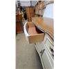 Image 8 : French Provincial Style Dresser with Serpentine Wood Top, Painted Finish, and Brass Hardware